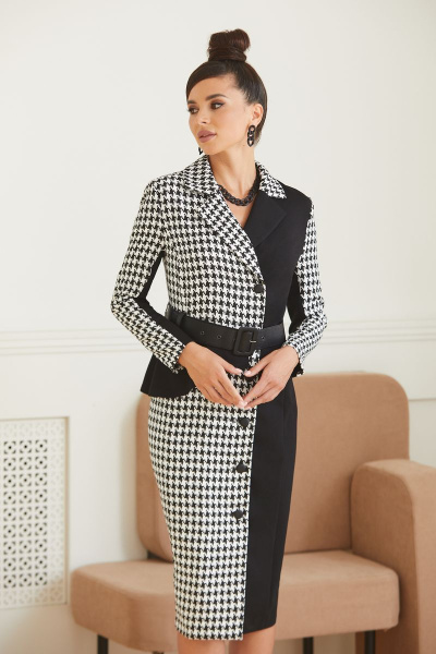 Платье Galean Style 859 черно-белый - фото 3