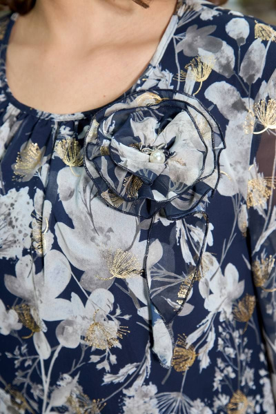 Платье Moda Versal П2338 т.синий_золото - фото 4