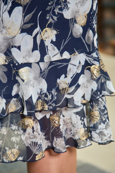 Платье Moda Versal П2338 т.синий_золото - фото 5