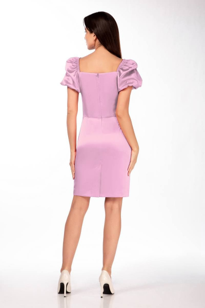 Платье из атласа с дизайнерской драпировкой и талиями Sharm-Art 2124/2-1 - фото 4