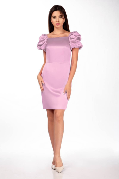 Платье из атласа с дизайнерской драпировкой и талиями Sharm-Art 2124/2-1 - фото 1