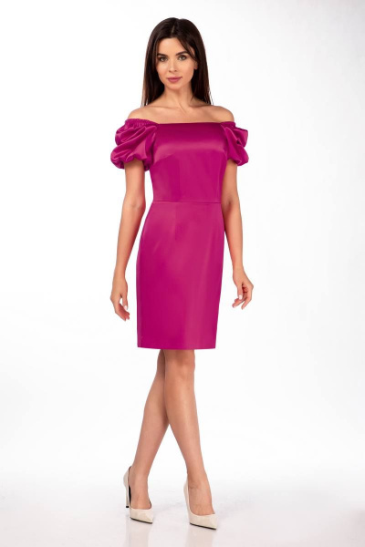 Платье из атласа с складками и разрезами по бокам Sharm-Art 2124/2-2 - фото 2