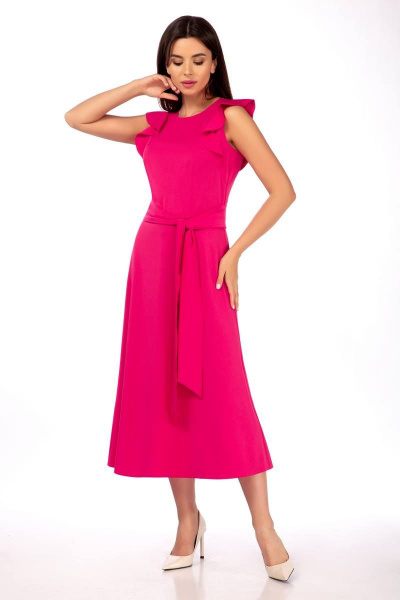 Платье летнее с воланом и коротким рукавом из текстиля Sharm-Art 835 - фото 3