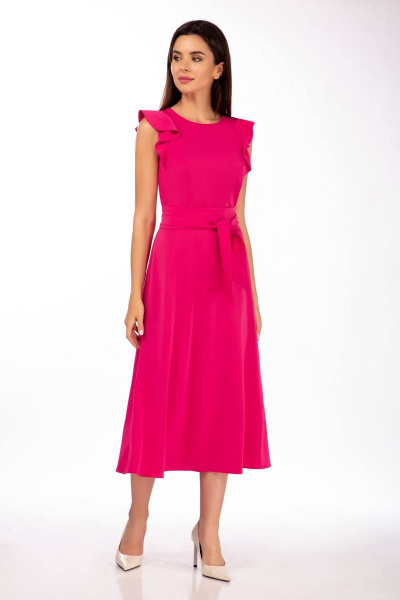 Платье летнее с воланом и коротким рукавом из текстиля Sharm-Art 835 - фото 2