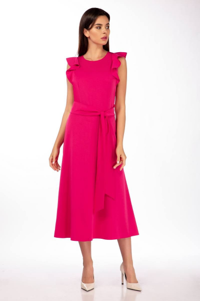 Платье летнее с воланом и коротким рукавом из текстиля Sharm-Art 835 - фото 1