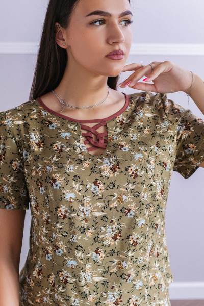 Блуза, юбка MadameRita 5097 оливковый - фото 3