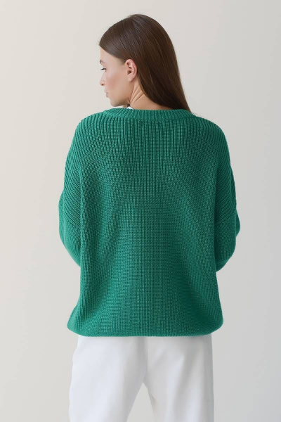 Джемпер хлопковый оверсайз для стильных образов Romgil 658ХТЗ изумрудный - фото 2