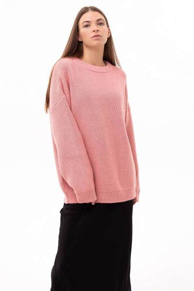 Джемпер хлопковый оверсайз для повседневных образов Romgil 658ХТЗ тускло-розовый - фото 5