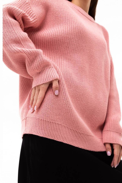 Джемпер хлопковый оверсайз для повседневных образов Romgil 658ХТЗ тускло-розовый - фото 4
