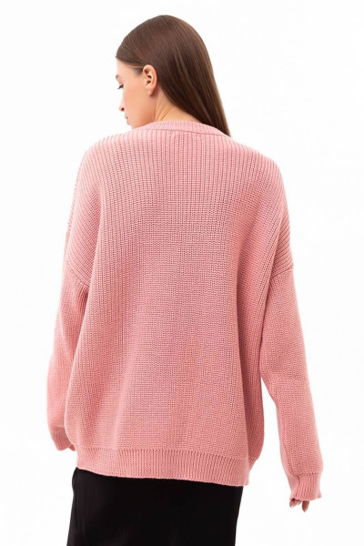 Джемпер хлопковый оверсайз для повседневных образов Romgil 658ХТЗ тускло-розовый - фото 2