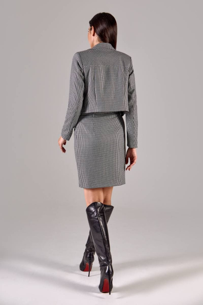 Трехпредметный деловой костюм из текстиля с юбкой и жакетом FOXY FOX 1399 черный - фото 3