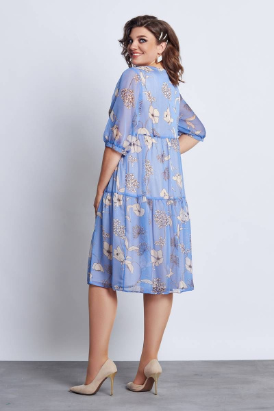 Платье свободного кроя из шифона с отделкой и сборками Mira Fashion 4978 - фото 3