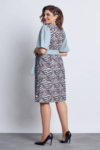 Платье из джинса и искусственной кожи, свободный крой Mira Fashion 5052 - фото 3