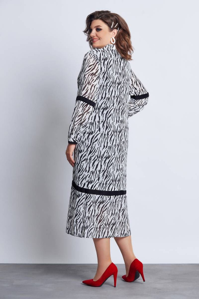 Платье свободного кроя из шифона с пуговицами Mira Fashion 5060 - фото 2