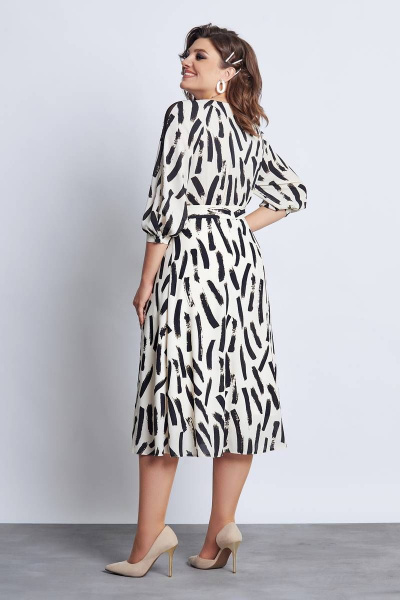 Нарядное платье из шифона и замши с кружевной кокеткой Mira Fashion 5130 - фото 2