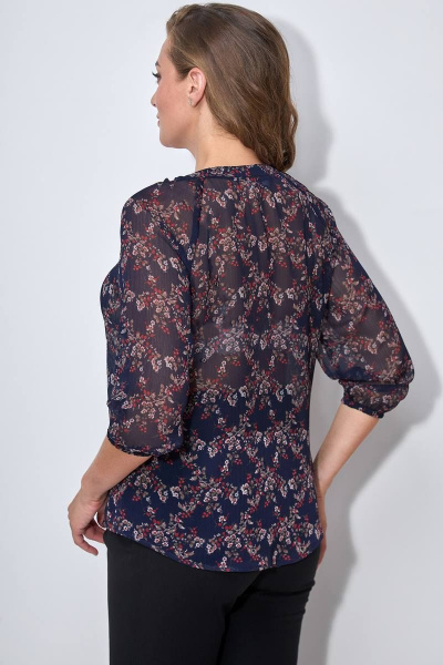 Блуза LeNata 11104 цветы-на-синем - фото 3