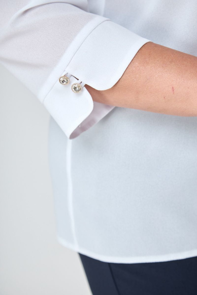 Деловой комплект из топа, жакета и брюк с резинкой БАГРЯНИЦА 5057 синий - фото 9