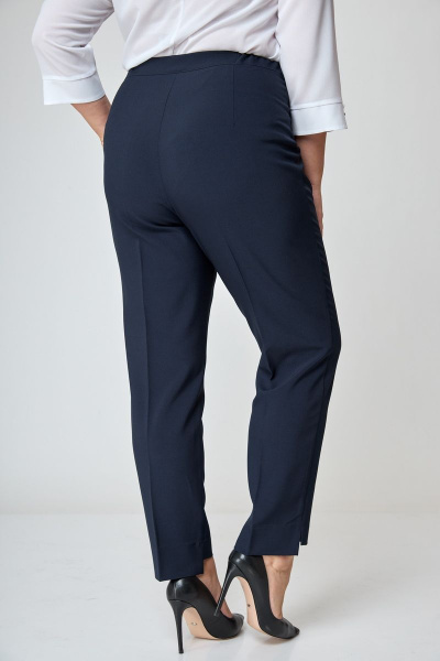 Деловой комплект из топа, жакета и брюк с резинкой БАГРЯНИЦА 5057 синий - фото 5