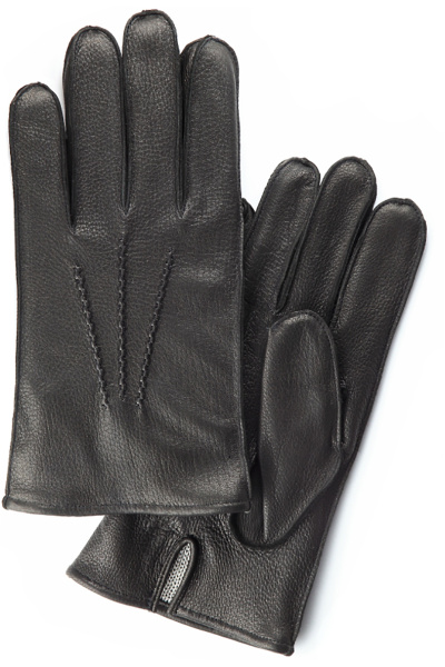 Черные перчатки из оленя с полушерстяной подкладкой ACCENT 79у черный - фото 1