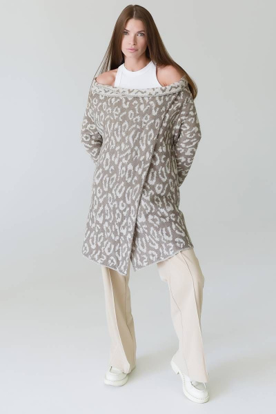 Кардиган Romgil 190ТЗ (164)светло-бежевый,коричневый - фото 4