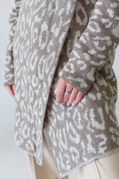 Кардиган Romgil 190ТЗ (164)светло-бежевый,коричневый - фото 3