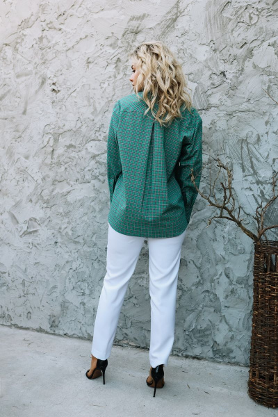 Блуза SandyNa 13929 зеленый_полоска - фото 2