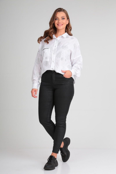Блуза Michel chic 769 белый-цветок - фото 7