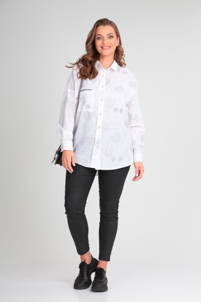 Блуза Michel chic 769 белый-цветок - фото 4