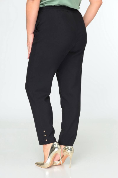 Деловой комплект 3 предмета из текстиля с блузой Swallow 603 черный/олива - фото 9