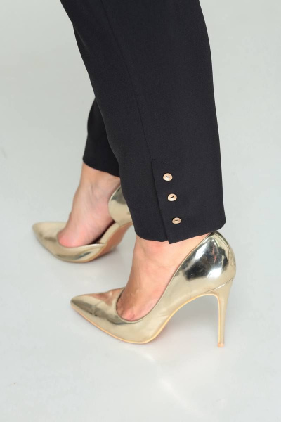 Деловой комплект 3 предмета из текстиля с блузой Swallow 603 черный/олива - фото 10