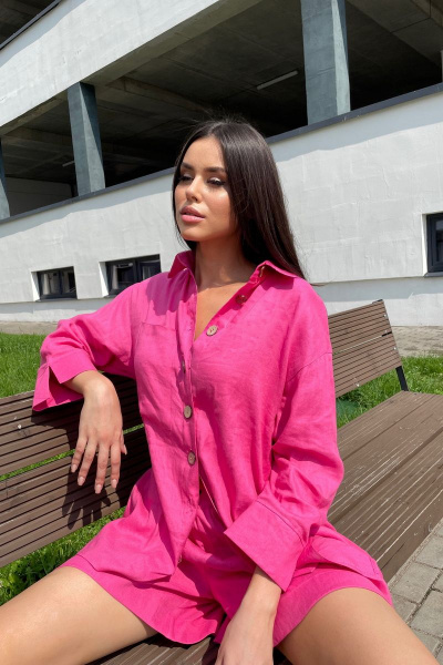 Рубашка, шорты USOVA 005 фуксия - фото 4