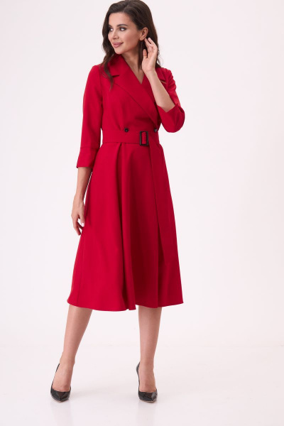 Платье T&N 7286 красный_с_оттенком_малины - фото 3