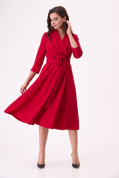 Платье T&N 7286 красный_с_оттенком_малины - фото 1