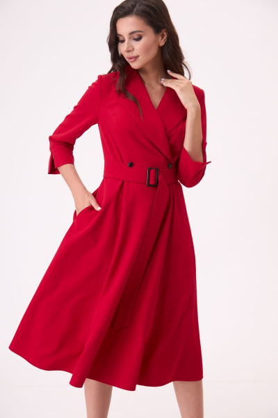 Платье T&N 7286 красный_с_оттенком_малины - фото 8