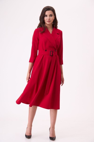 Платье T&N 7286 красный_с_оттенком_малины - фото 2