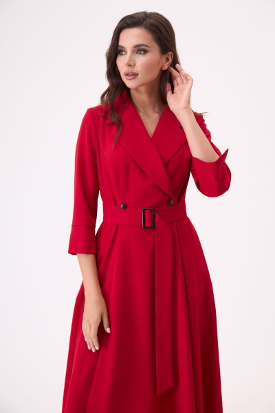 Платье T&N 7286 красный_с_оттенком_малины - фото 4