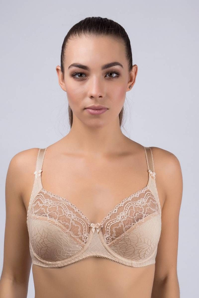 Бюстгальтер с мягкой чашкой и кружевом для ежедневных Verally 2045-3 бежевый - фото 1