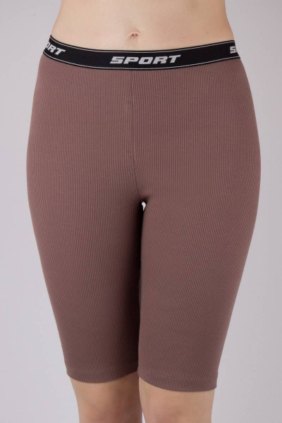 Эластичные хлопковые шорты до колена Verally 456М-1 кофейный - фото 1