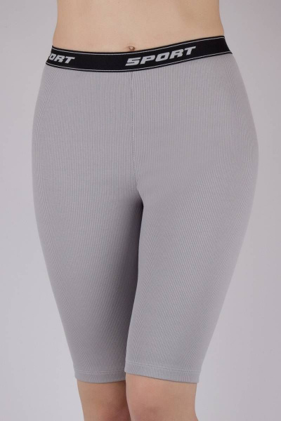 Хлопковые шорты с широкой тесьмой и длиной до колена Verally 456М-1 серый - фото 1