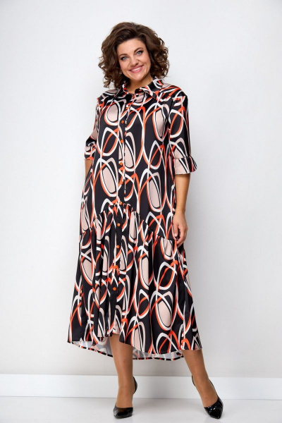 Бохо платье с ассиметричным низом и широкой планкой Solomeya Lux 812/1 - фото 2