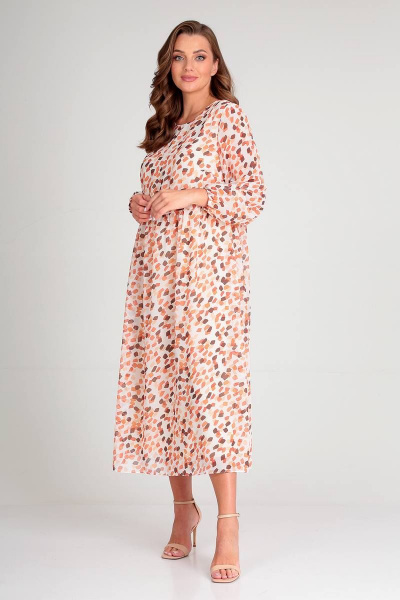 Платье и жилет демисезонный дневной стиль из текстиля Liona Style 813 терракот - фото 4