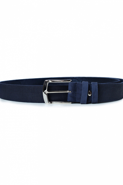 Ремень из натуральной кожи с тиснением и никельфурнитурой Galanteya 2622.22с1224к45 2р синий - фото 1