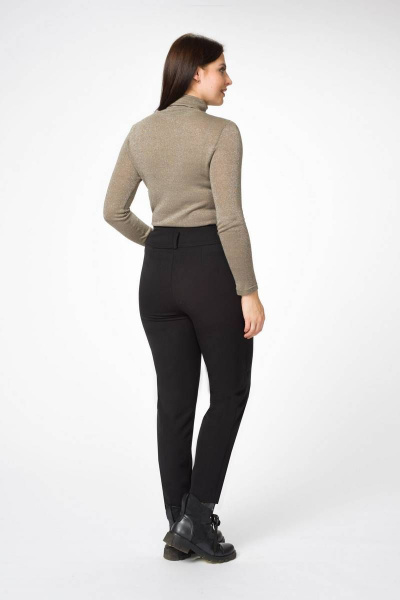 Классические зауженные брюки из плотной ткани в деловом стиле Stilville 1693 черный - фото 6