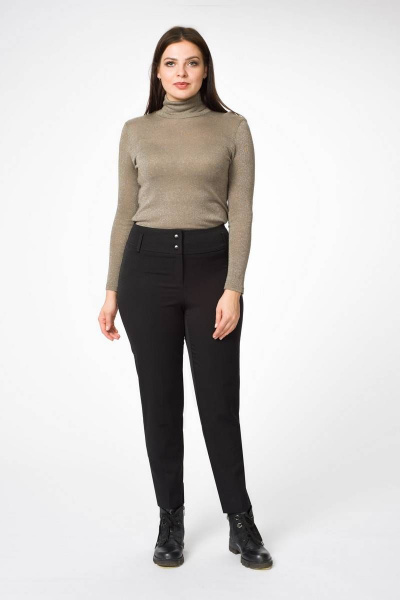 Классические зауженные брюки из плотной ткани в деловом стиле Stilville 1693 черный - фото 5