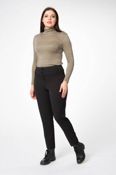 Классические зауженные брюки из плотной ткани в деловом стиле Stilville 1693 черный - фото 4