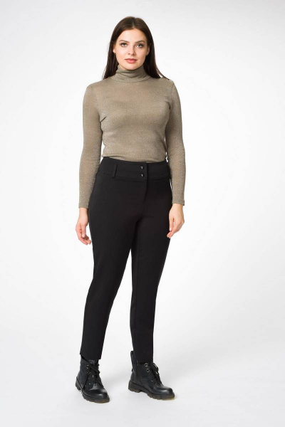 Классические зауженные брюки из плотной ткани в деловом стиле Stilville 1693 черный - фото 3