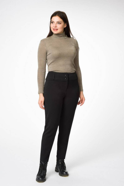 Классические зауженные брюки из плотной ткани в деловом стиле Stilville 1693 черный - фото 2