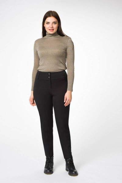 Классические зауженные брюки из плотной ткани в деловом стиле Stilville 1693 черный - фото 1