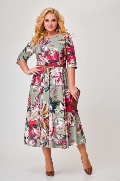 Платье Swallow 602 принт_акварель - фото 4