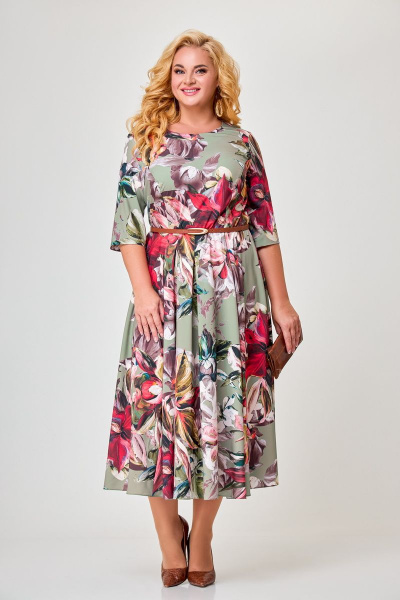 Платье Swallow 602 принт_акварель - фото 1